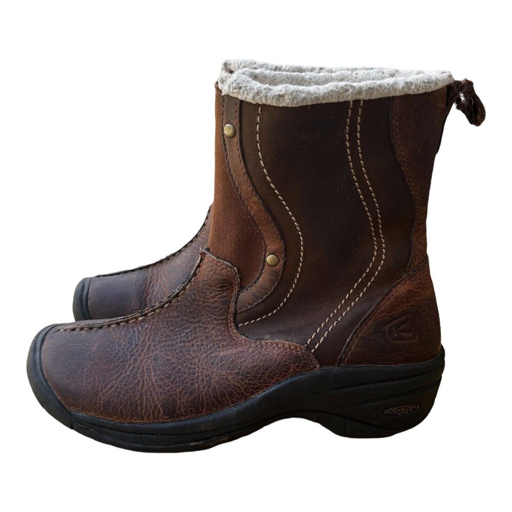 Keen Chester Boots Womens Size 7 Distressed Leather Hiking Winter Sherpa 5441
